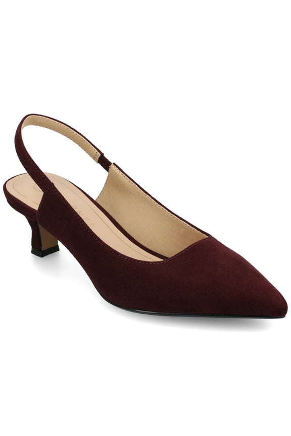 Womens Paulina Kitten Heel Sling Back Pointed Toe Pumps, Widths Available