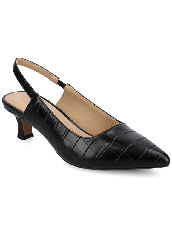 Womens Paulina Kitten Heel Sling Back Pointed Toe Pumps, Widths Available
