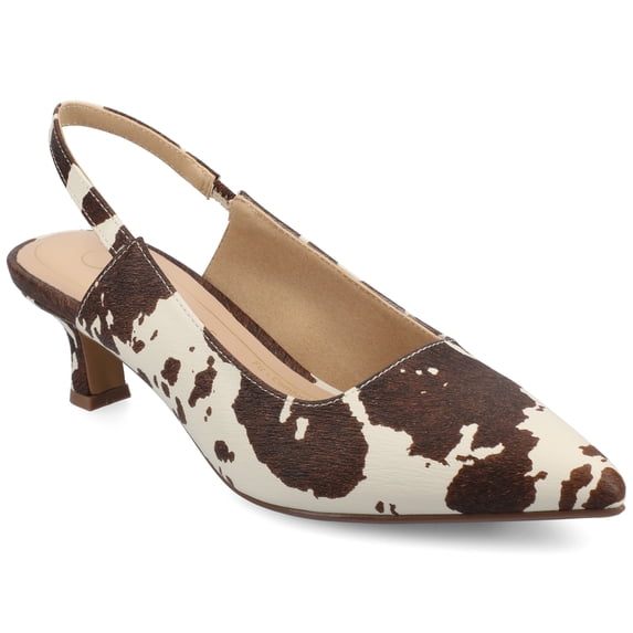 Journee Womens Paulina Kitten Heel Sling Back Pointed Toe Pumps, Widths Available