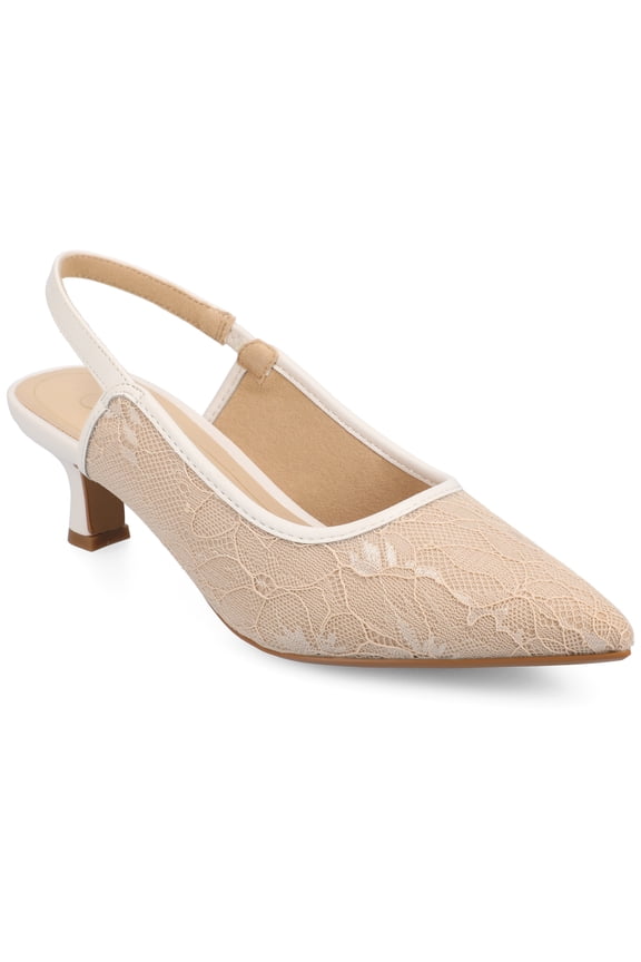 Womens Paulina Kitten Heel Sling Back Pointed Toe Pumps, Widths Available