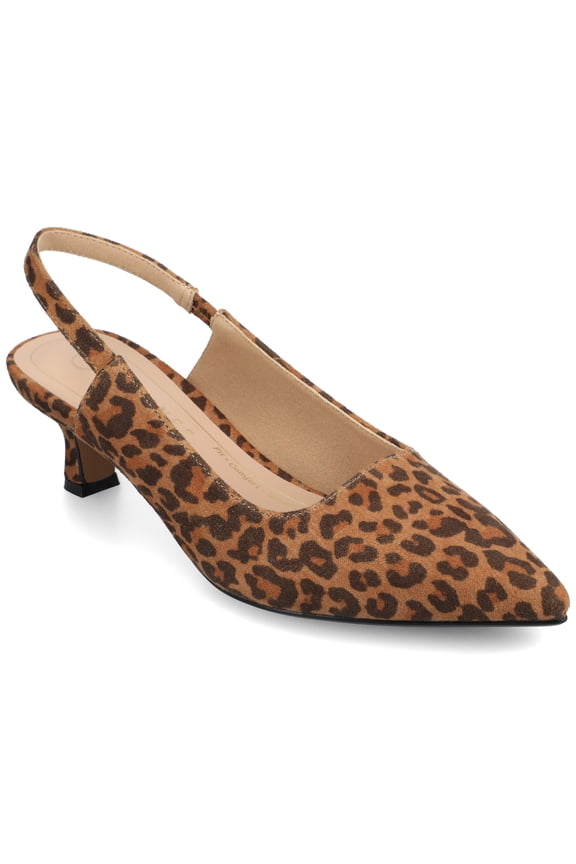 Womens Paulina Kitten Heel Sling Back Pointed Toe Pumps, Widths Available