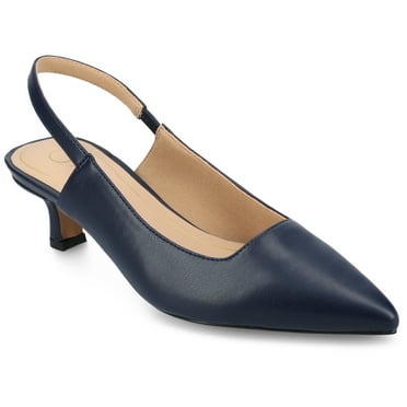 Journee Womens Paulina Kitten Heel Sling Back Pointed Toe Pumps, Widths Available