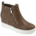 thumbnail image 1 of Journee Womens Pennelope Round Toe Double Zip Wedge Sneakers, Widths Available, 1 of 10