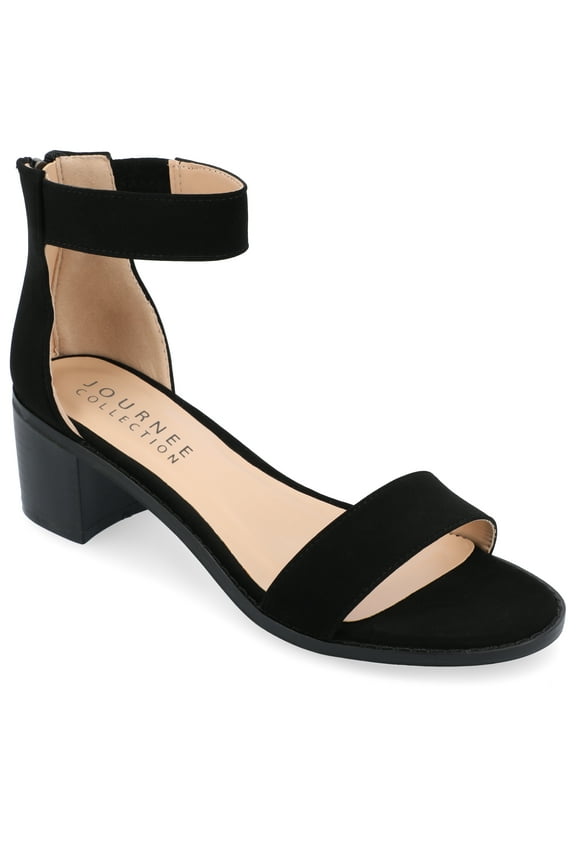 Womens Percy Low Stacked Heel Back Heel Zip Dress Sandals