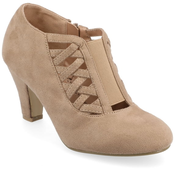 Journee Womens Piper Inside Zip Block Heel Booties, Widths Available