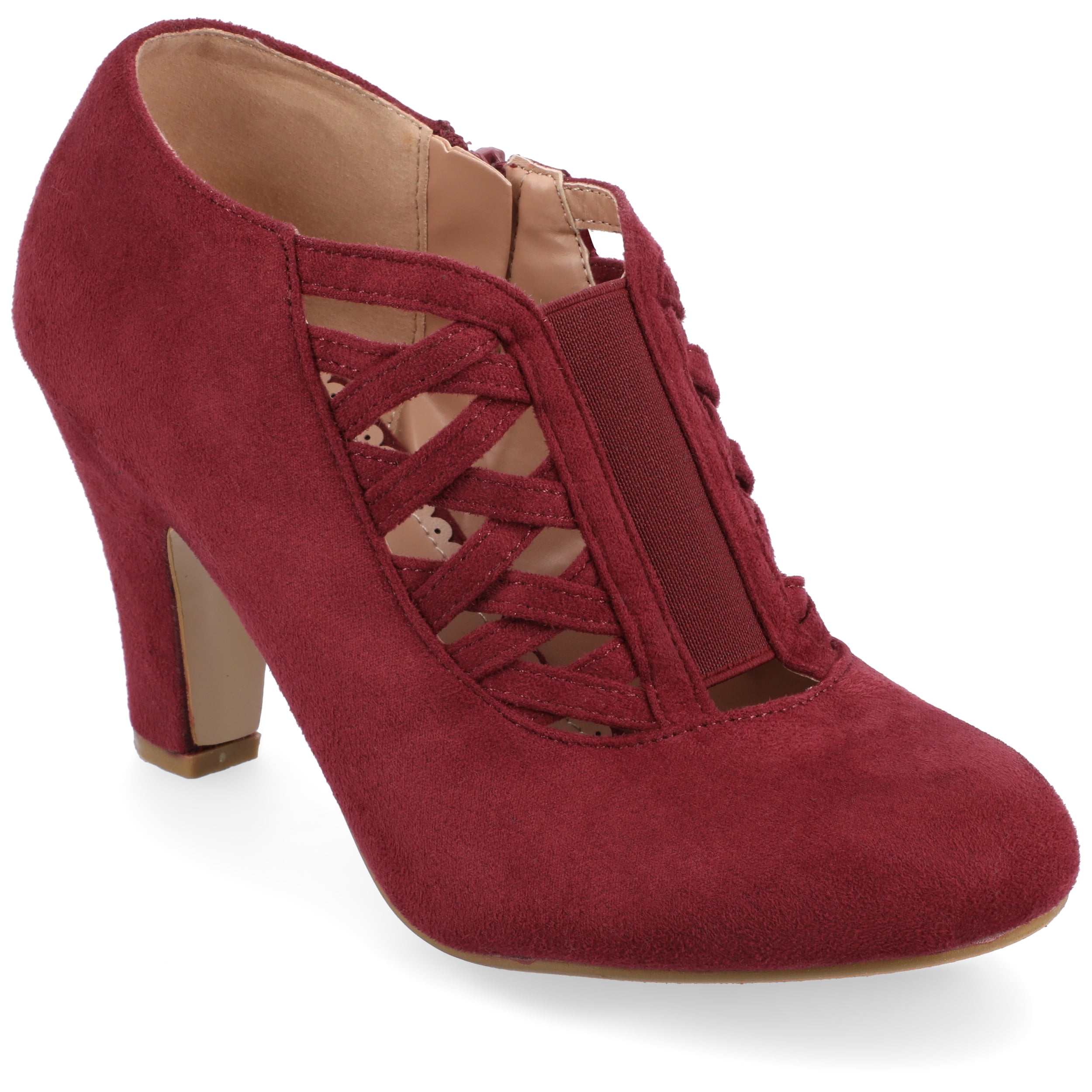 Journee Womens Piper Inside Zip Block Heel Booties, Widths Available