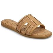 Journee Womens Primah "H" Band Slip On Flat Sandals, Widths Available