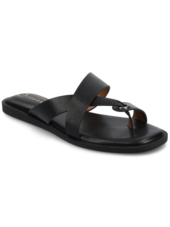 Womens Prizzie Multi Strap Toe Ring Slip On Flat Sandals