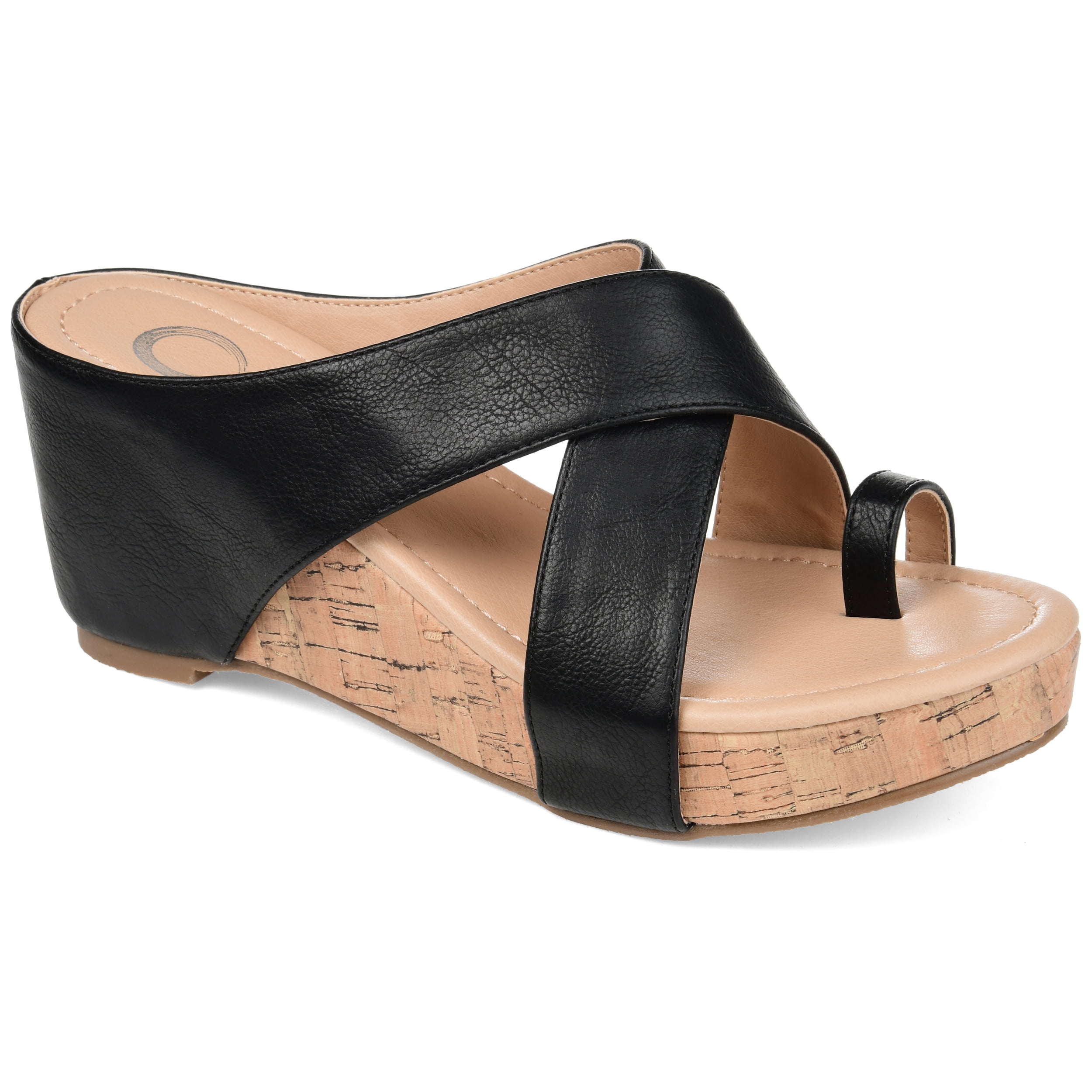 Journee Womens Rayna Wedge Heel Slip On Sandals