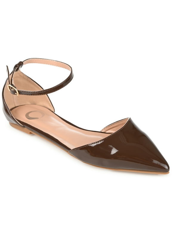 Womens Reba Buckle Pointed Toe Ballet Flats, Widths Available