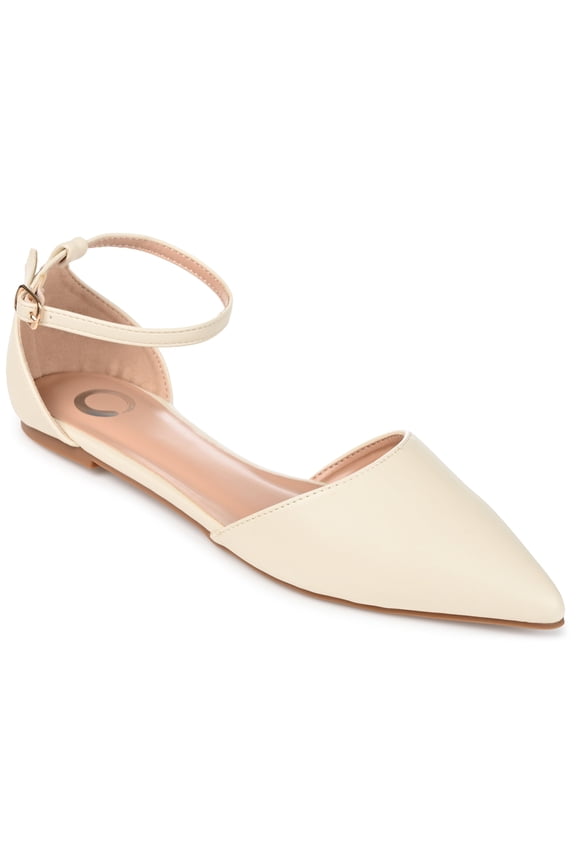 Womens Reba Buckle Pointed Toe Ballet Flats, Widths Available