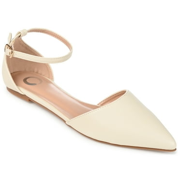 Journee Women's Reba Ankle Strap Pointed Toe Ballet Flats, Wide Width Available