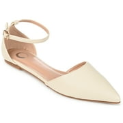Journee Womens Reba Buckle Pointed Toe Ballet Flats, Widths Available