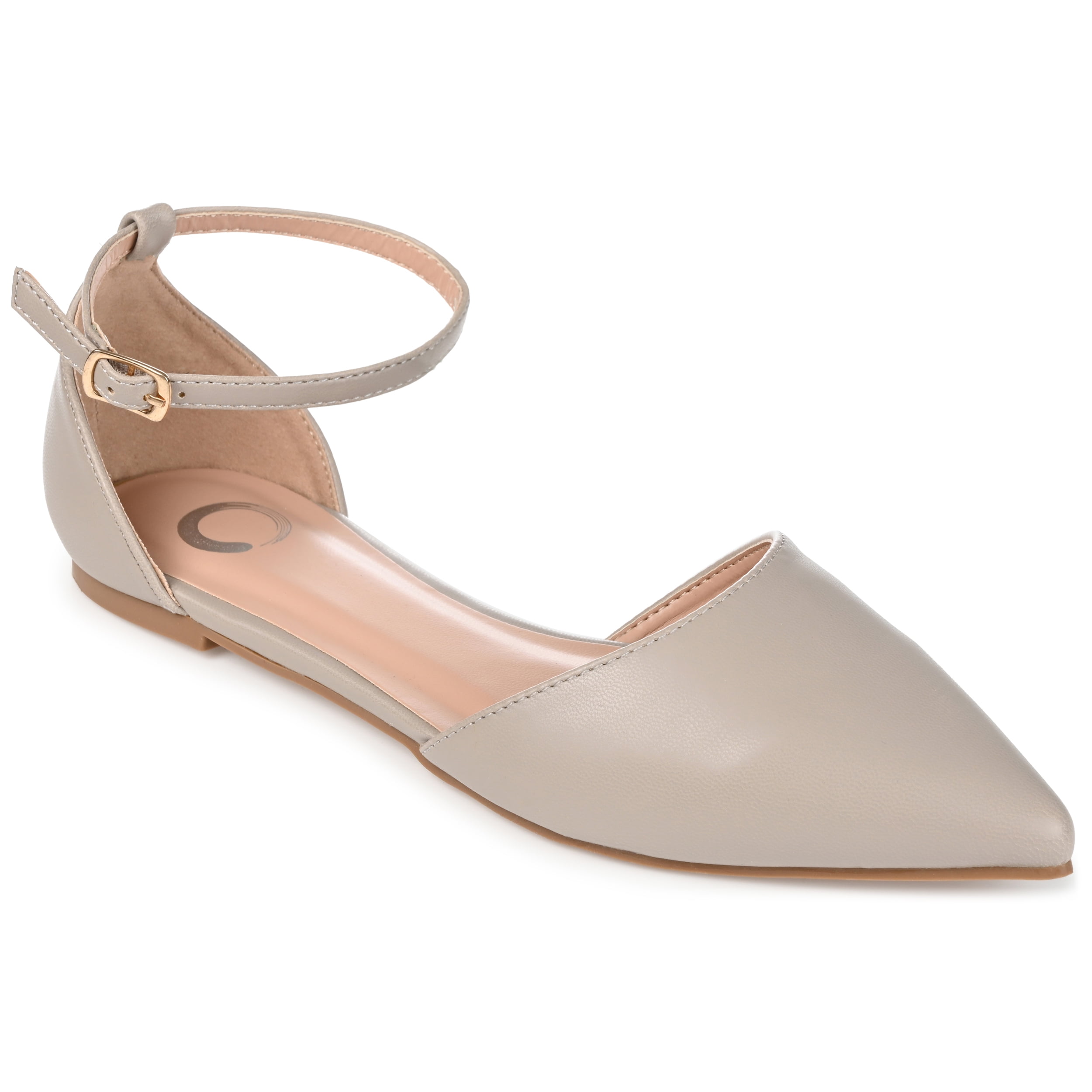 Journee Womens Reba Buckle Pointed Toe Ballet Flats, Widths Available