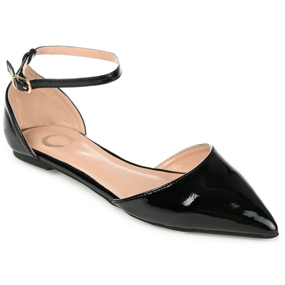 Journee Womens Reba Buckle Pointed Toe Ballet Flats, Widths Available