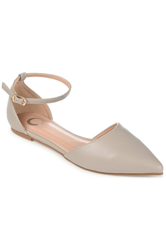Womens Reba Buckle Pointed Toe Ballet Flats, Widths Available