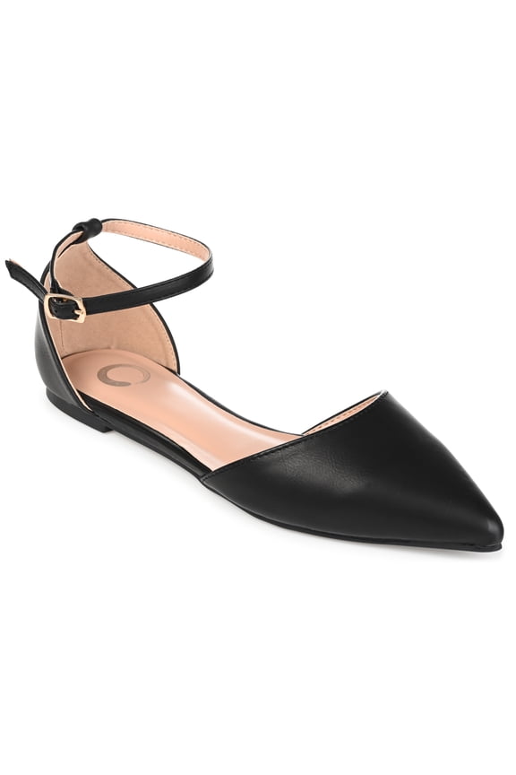 Womens Reba Buckle Pointed Toe Ballet Flats, Widths Available