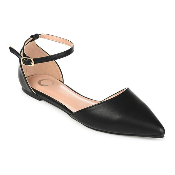 Journee Womens Reba Buckle Pointed Toe Ballet Flats, Widths Available