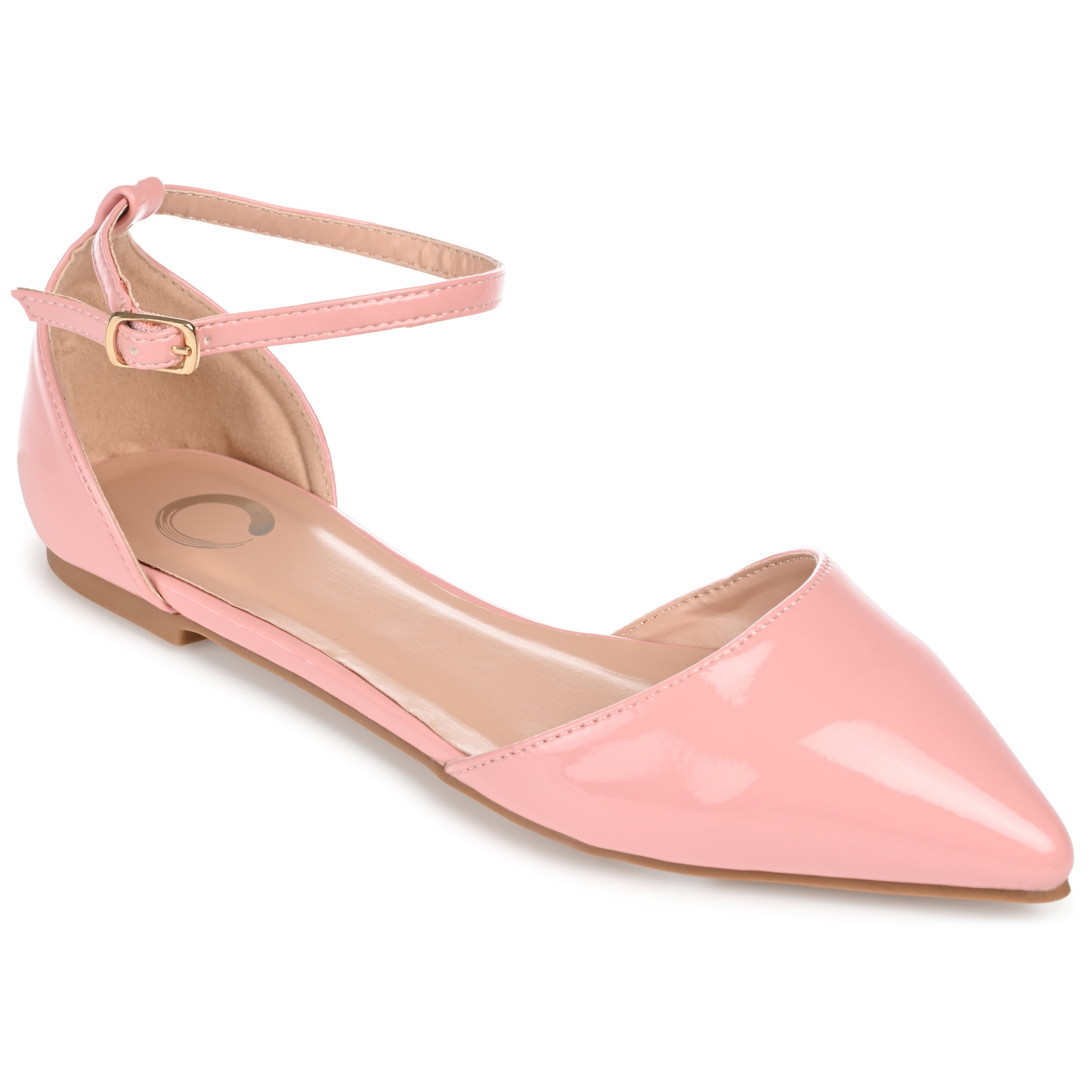Journee Womens Reba Buckle Pointed Toe Ballet Flats, Widths Available