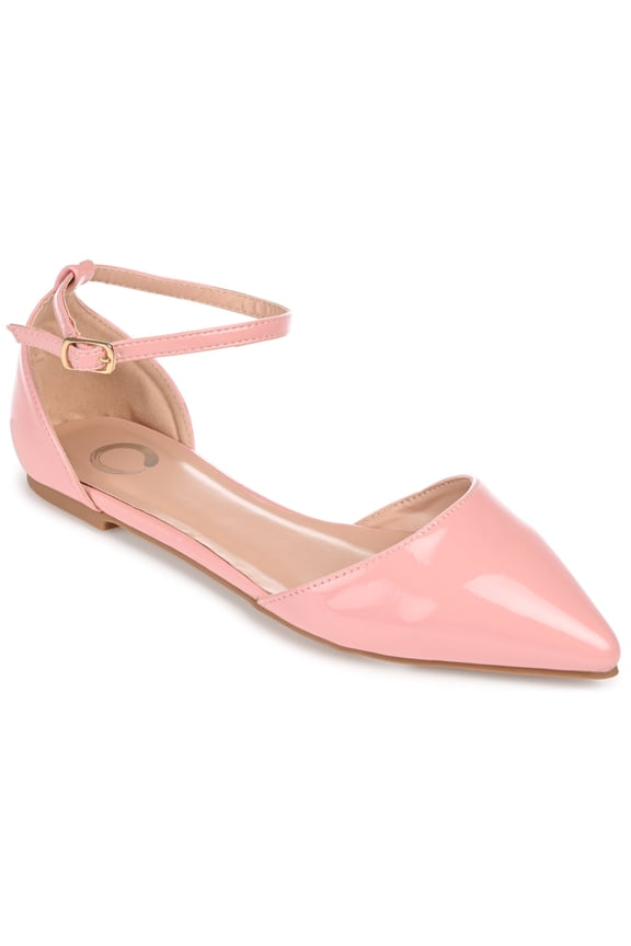 Womens Reba Buckle Pointed Toe Ballet Flats, Widths Available
