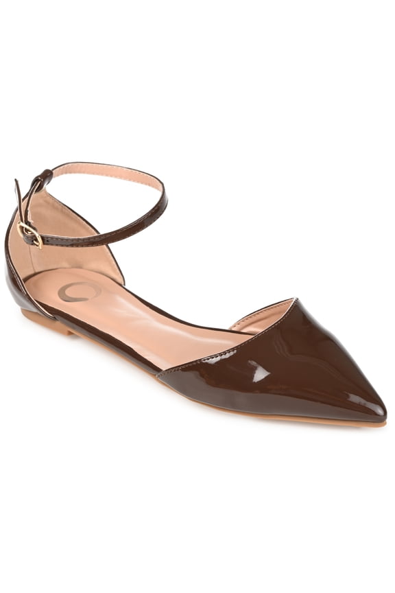 Womens Reba Buckle Pointed Toe Ballet Flats, Widths Available