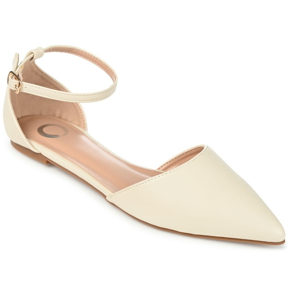 Journee Womens Reba Buckle Pointed Toe Ballet Flats, Widths Available