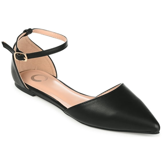 Journee Womens Reba Buckle Pointed Toe Ballet Flats, Widths Available