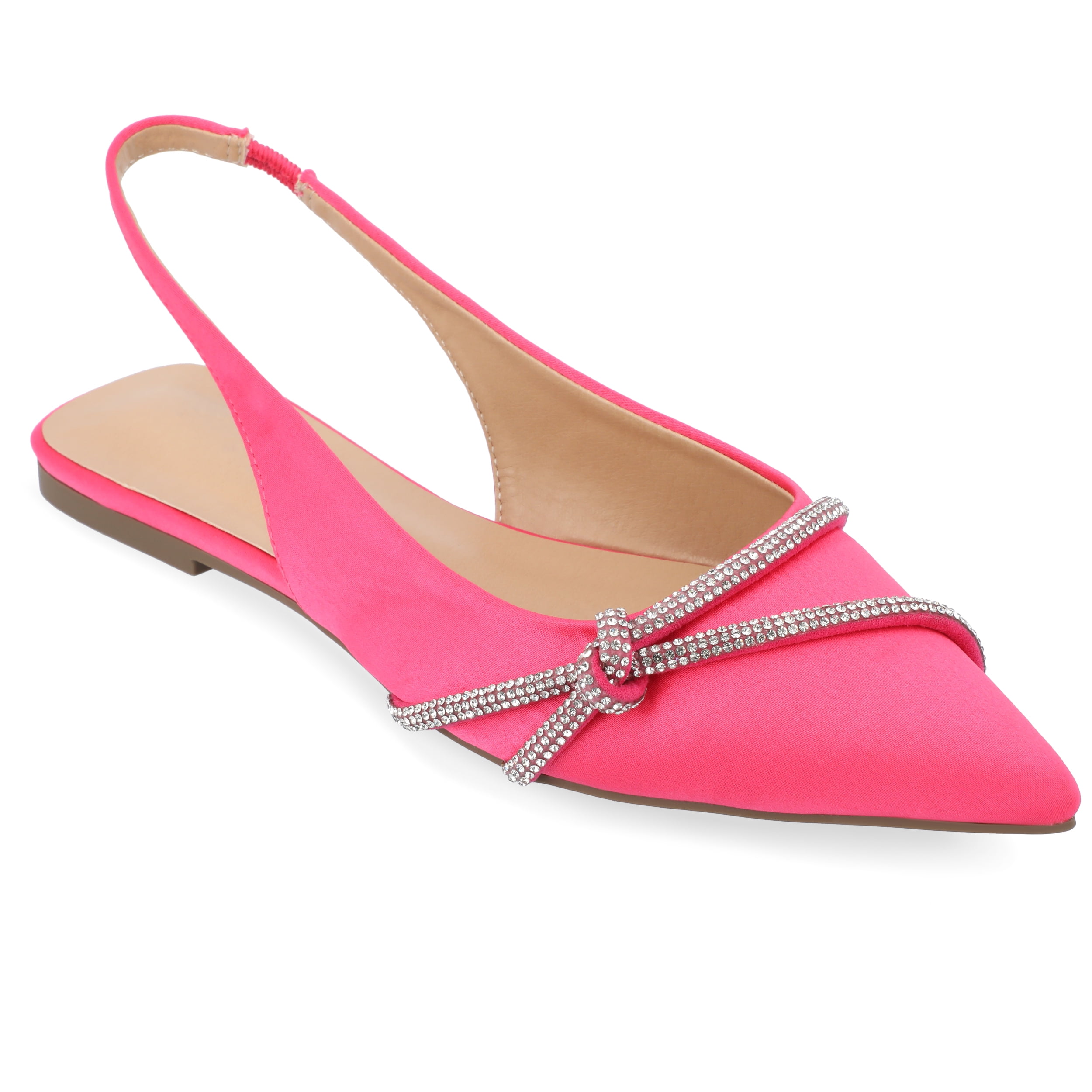 Journee Womens Rebbel Sling Back Pointed Toe Evening Dress Flats