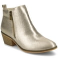 thumbnail image 1 of Journee Womens Rebel Outside Zip Stacked Heel Booties, 1 of 10