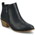 thumbnail image 1 of Journee Womens Rebel Outside Zip Stacked Heel Booties, 1 of 10