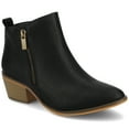 thumbnail image 1 of Journee Womens Rebel Outside Zip Stacked Heel Booties, 1 of 10