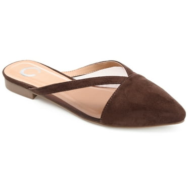 Journee Womens Reeo Slip On Pointed Toe Mules Flats