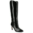 thumbnail image 1 of Journee Womens Rehela Wide Width Wide Calf Pull On Stiletto Heel Boots, Widths Available, 1 of 9