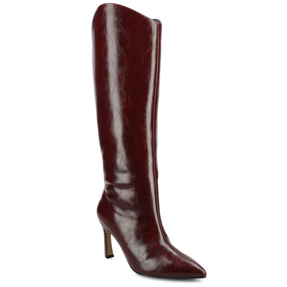 Journee Womens Rehela Wide Width Wide Calf Pull On Stiletto Heel Boots, Widths Available