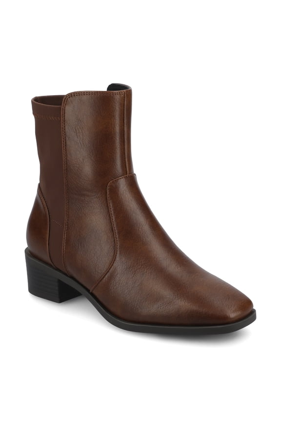 Womens Renna Square Toe Block Heel Comfort Dress Chelsea Boots, Widths Available