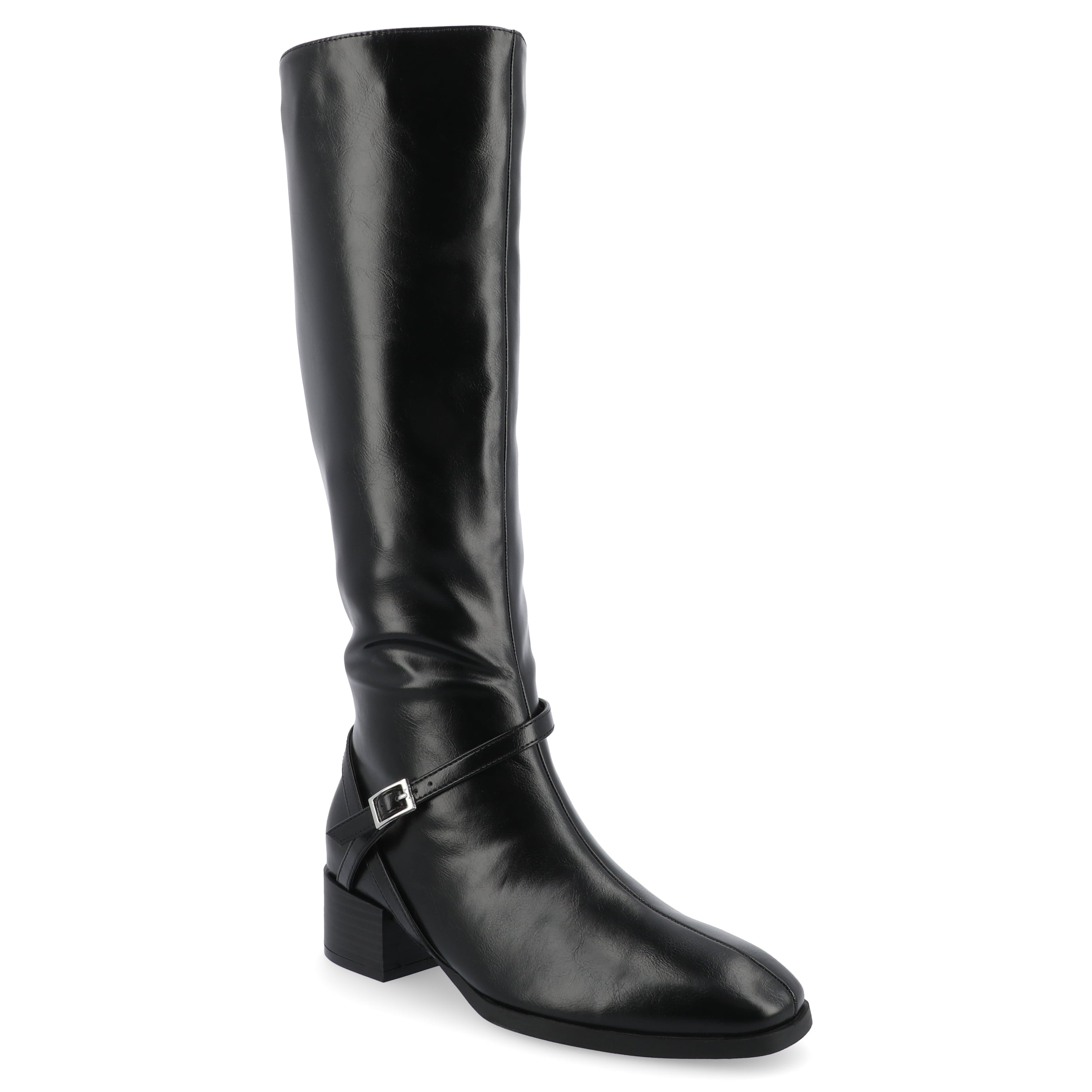 Journee Womens Rhianah Stacked Block Heel Square Toe Boots