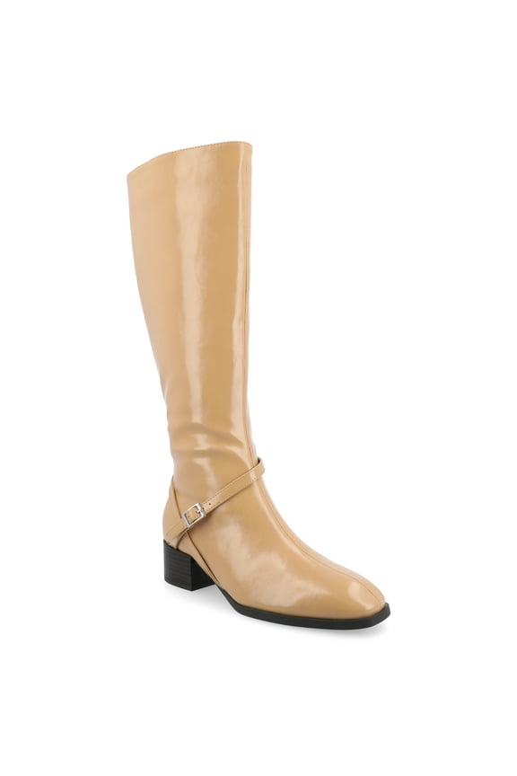 Womens Rhianah Tru Comfort Foam Wide Width Wide Calf Stacked Block Heel Square Toe Boots