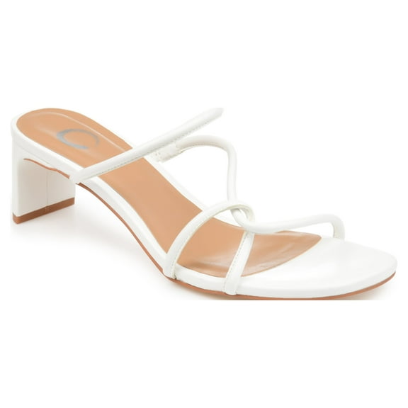Journee Womens Rianne Open Square Toe Half Block Heel Sandals