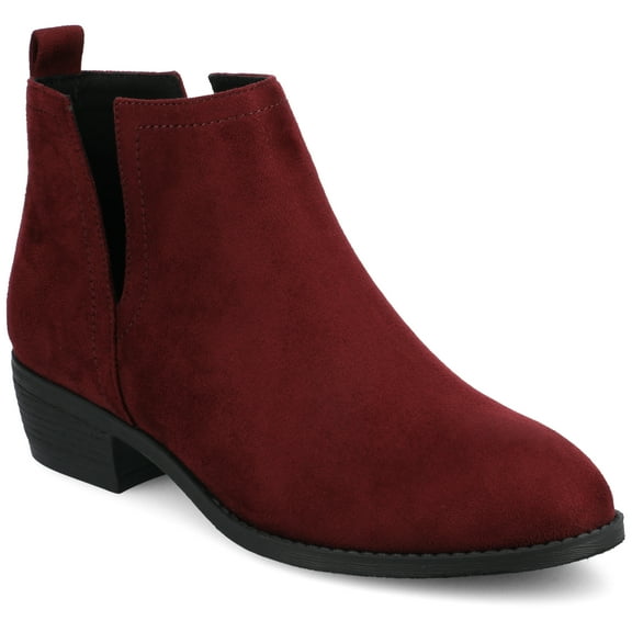 Journee Womens Rimi Pull On Stacked Heel Booties, Widths Available