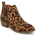 thumbnail image 1 of Journee Womens Rimi Pull On Stacked Heel Booties, Widths Available, 1 of 9