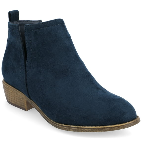 Journee Womens Rimi Pull On Stacked Heel Booties, Widths Available
