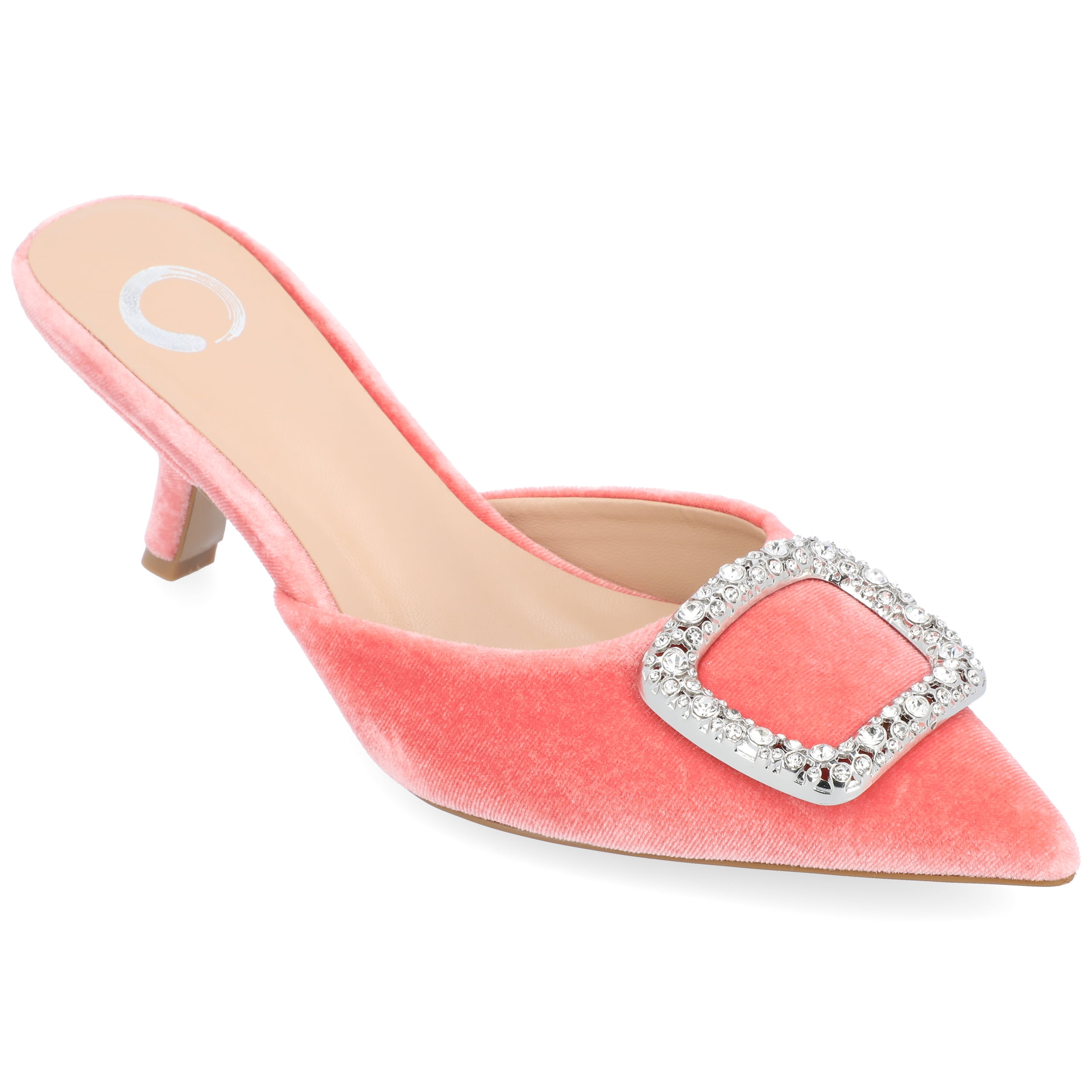 Journee Womens Rishie Slip On Kitten Heel Mule Evening Pumps