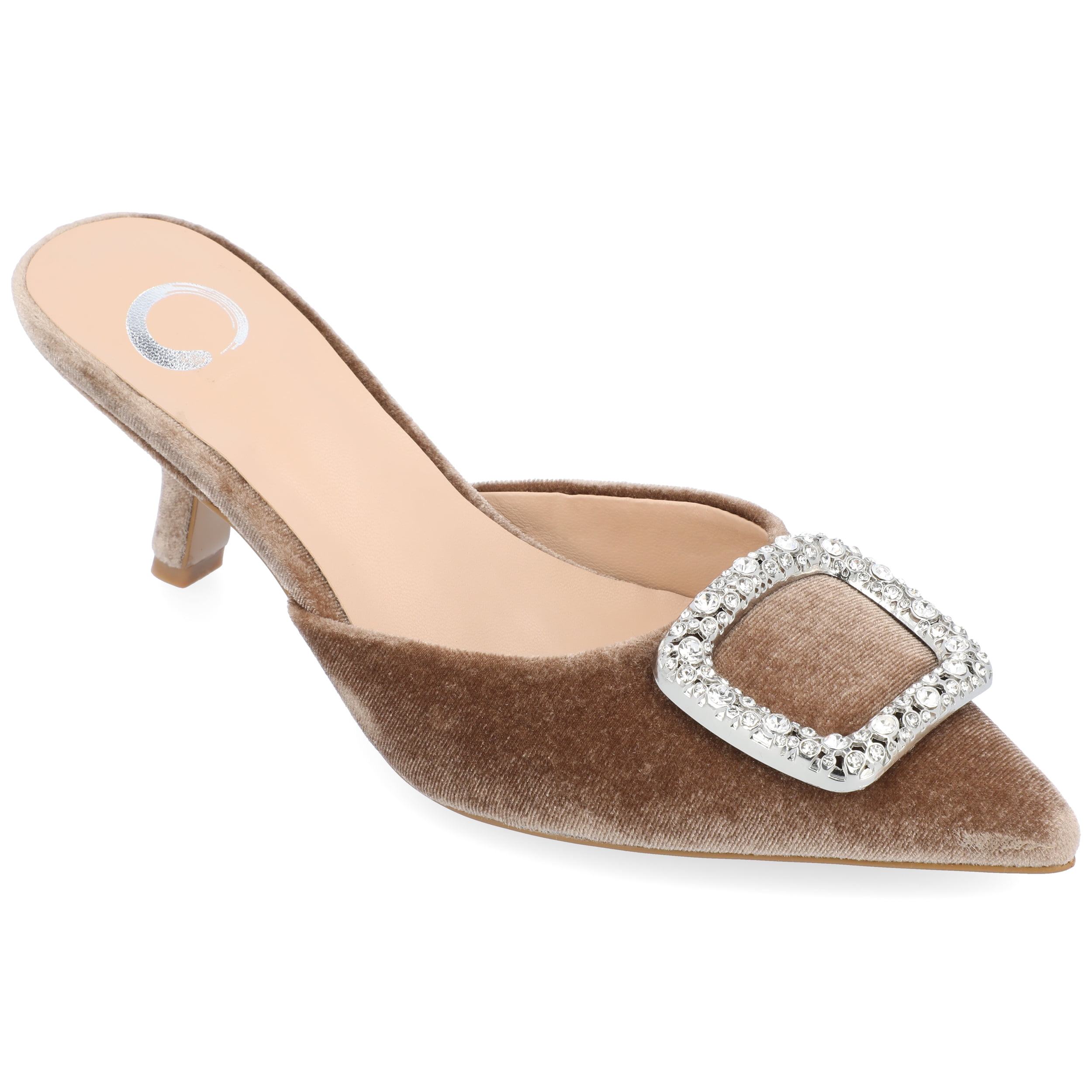 Journee Womens Rishie Slip On Kitten Heel Mule Evening Pumps