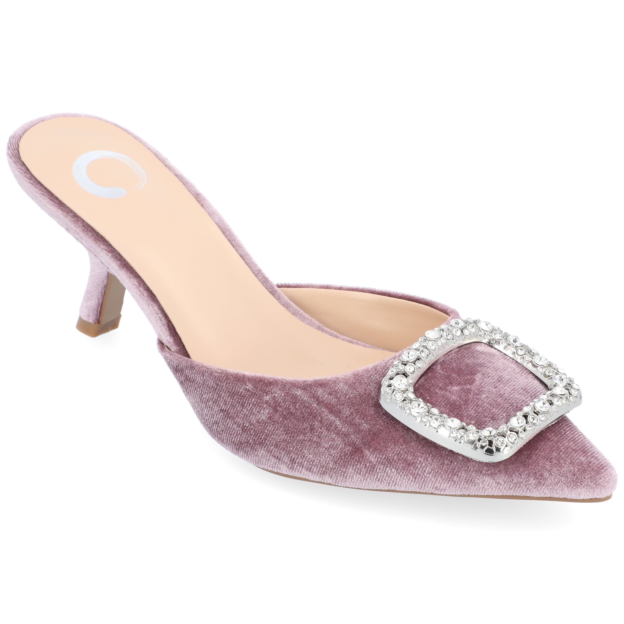 Journee Womens Rishie Slip On Kitten Heel Mule Evening Pumps