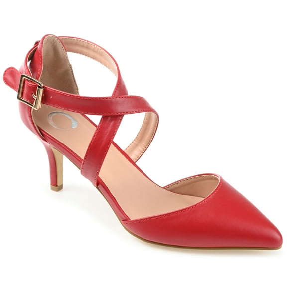 Journee Womens Riva Pointed Toe Mid Heel Pumps, Widths Available