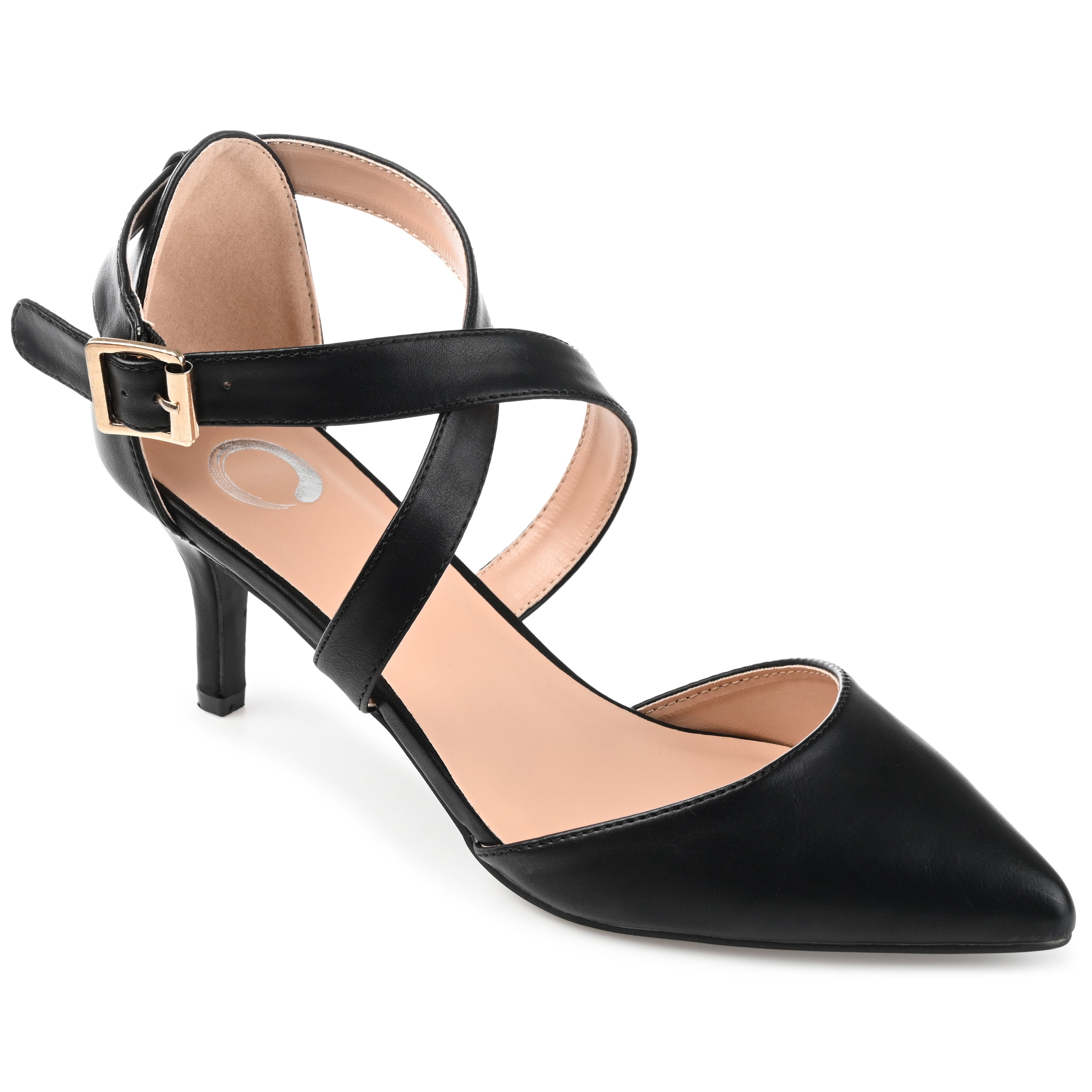 Journee Womens Riva Pointed Toe Mid Heel Pumps, Widths Available