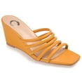 thumbnail image 1 of Journee Womens Rizie Multi Strap Faux Leather Wedge Sandals, 1 of 9