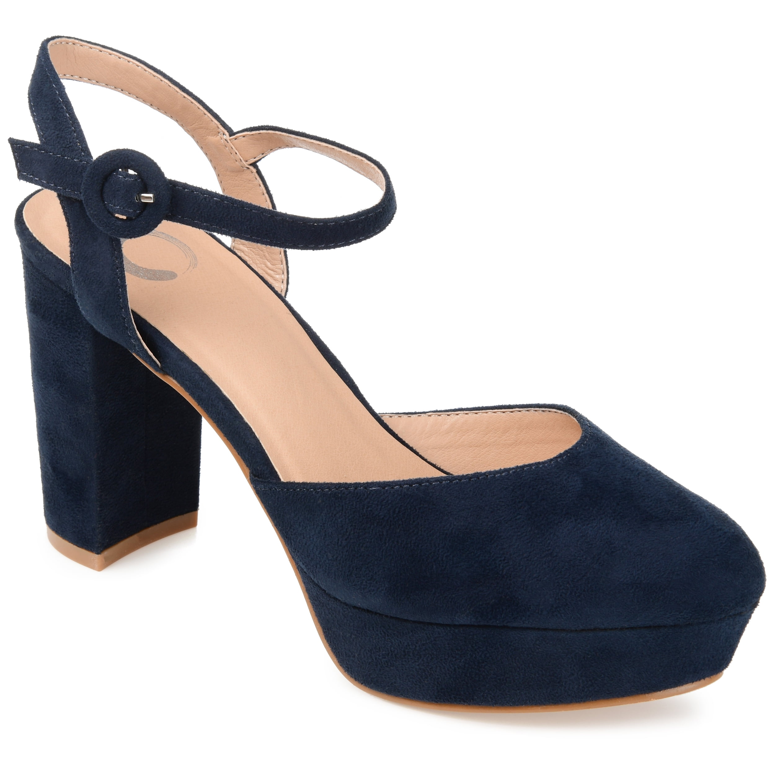 Journee Womens Roslynn Almond Toe High Block Heel Pumps, Widths Available