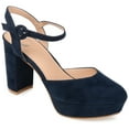 thumbnail image 1 of Journee Womens Roslynn Almond Toe High Block Heel Pumps, Widths Available, 1 of 10