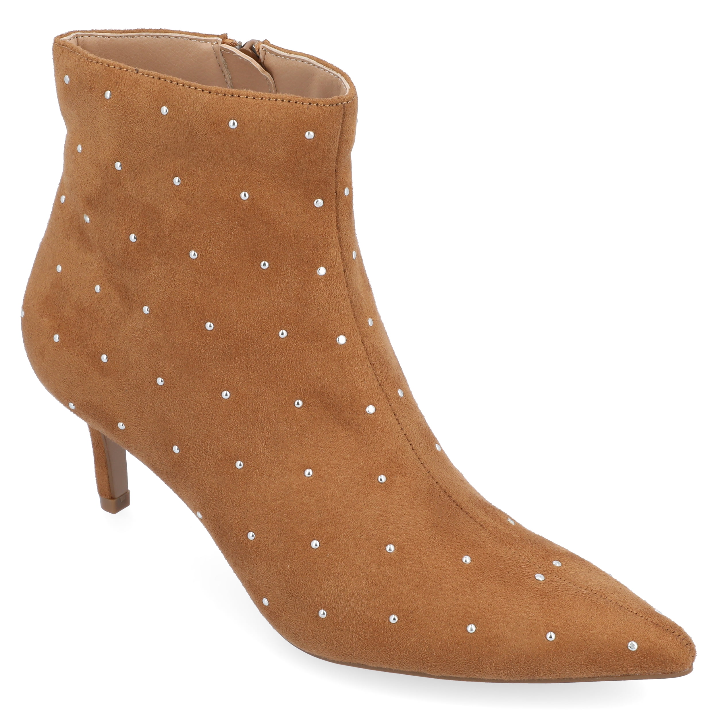Journee Womens Rossia Inside Zip Kitten Heel Booties